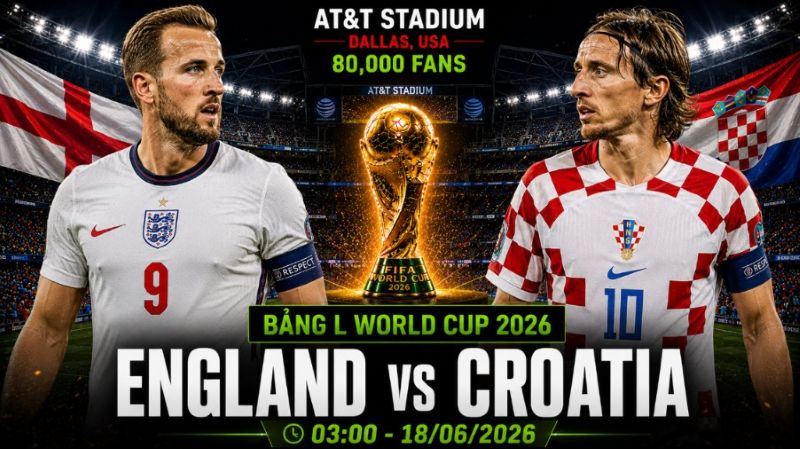 Nhận định Anh vs Croatia World Cup 2026 bảng L: Tam Sư trả mối thù Moskva 2018