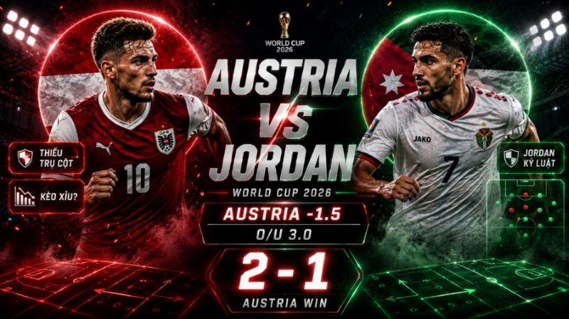 Dự đoán tỷ lệ kèo kết quả và tỷ số Áo vs Jordan